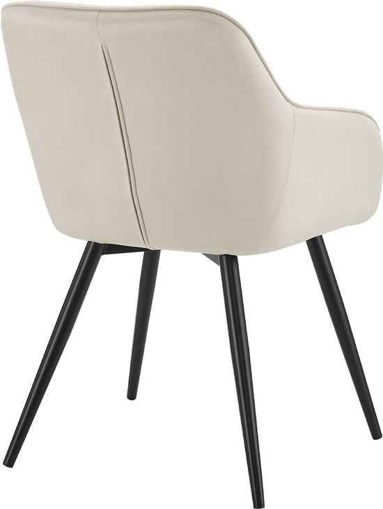 Loungestoel / Eetkamerstoel Tarje - 2-Delig - Zandkleur - Velvet
