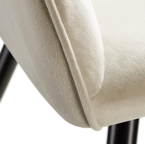 tectake® - Stoel - eetkamerstoel - Marilyn fluweellook zwart/crème - 403662