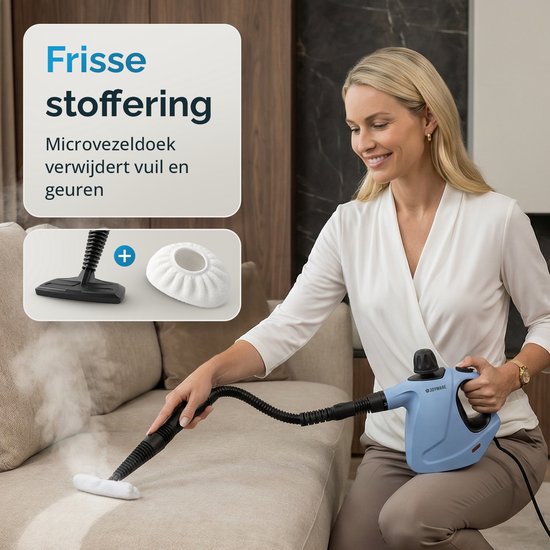 Joyware® 18-in-1 Stoomreiniger S2 – Handstoomreiniger met Steam Lock – Tapijtreiniger & Vlekkenreiniger voor Bank, Badkamer & Bekleding – Steam Cleaner – 1050W – 450ML