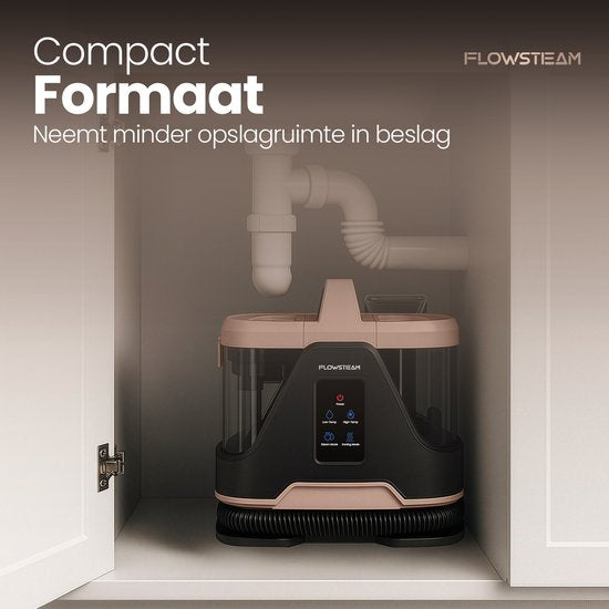 FLOWSTEAM® 6-in-1 Stoomreiniger PRO - Tapijtreiniger – Vlekkenreiniger – Handstomer – Zetelreiniger - 100°C Stoom - 4 Stoomstanden - 90 Minuten Stomen - 5M Snoer