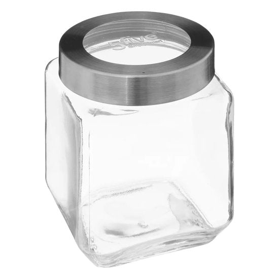 5Five voedsel voorraadpot MIRO met draaideksel - glas - 1.2L - 11 x 14 cm - voorraadpotten - transparant - weckpot