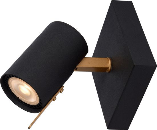 Lucide GRONY - Plafondspot (Plafondlamp) - LED Dim to warm - GU10 - 1x5W 2200K/3000K - Zwart