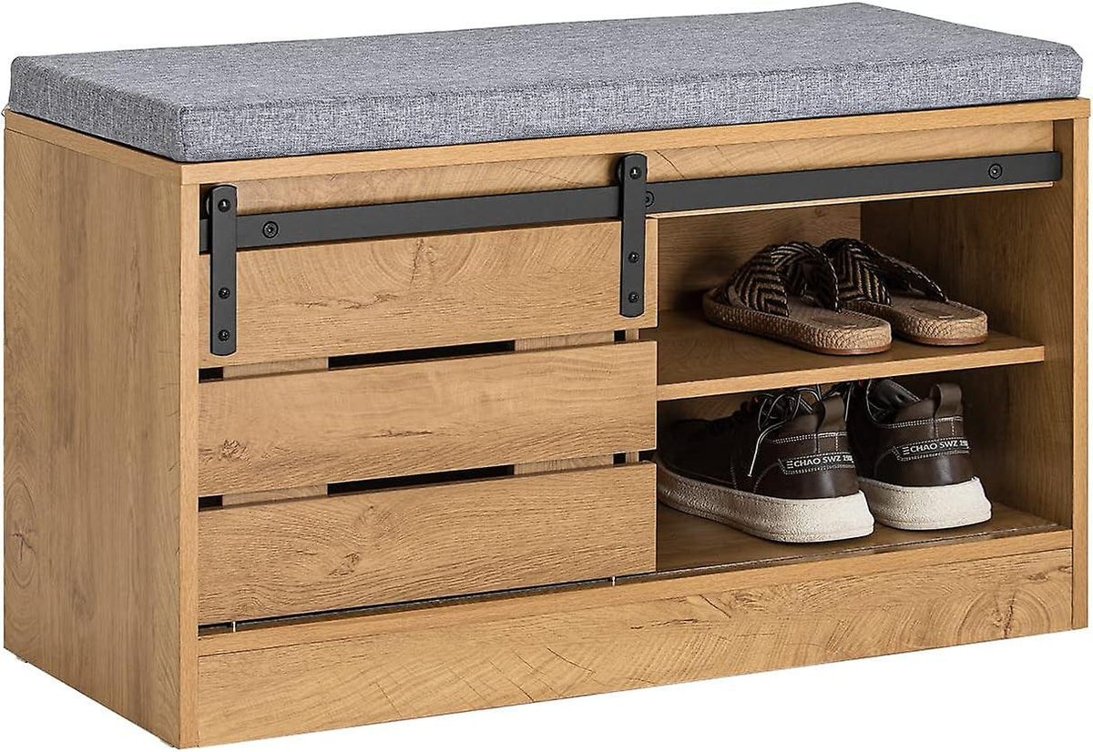 SoBuy Schoenenbank - FSR120-N - Spaanplaat - Max. 150kg - 80x35x48cm - Bruin & Grijs