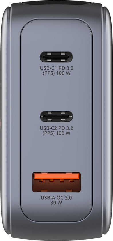 Verbatim Mini Gan-Oplader 100W 2Xusb-C 1Xusb-A Qc Voor Apple Macbook Iphone