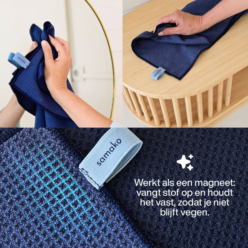 Samako Microvezeldoek 40x40 cm - Streeploos & Absorberend Schoonmaakdoek