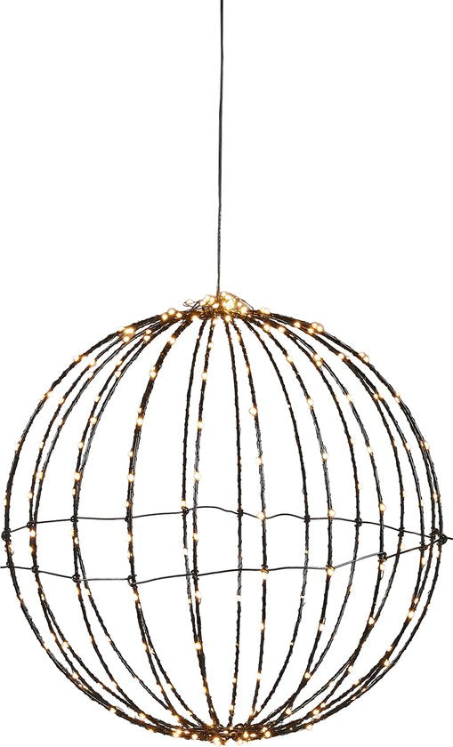 Luca Lighting Kerstverlichting Bal met Warm Witte LED Lampjes - Ø40 cm - Zwart