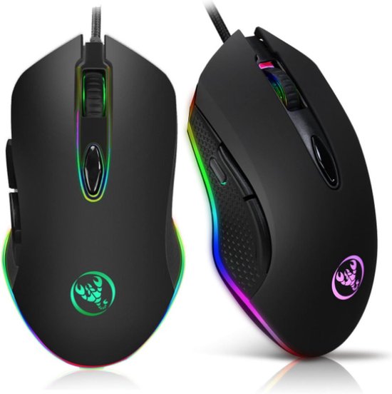 HXSJ S500 Ergonomisch  Gaming Muis RGB - Office mouse - 4800dpi