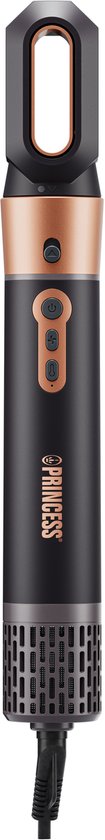 Princess Airstyler Plus 529215 – 6‑in‑1 Föhnborstel – 1000W – Met 6 opzetstukken – 3 Warmtestanden – 2 Snelheden – LED‑indicator