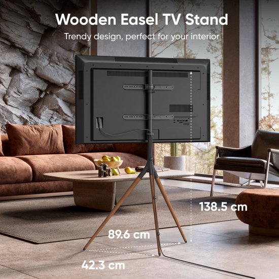 ONKRON - Statief TV-Standaard - Voor Schermen van 32-65 Inch - In Hoogte Verstelbaar - Max VESA 400x400 mm