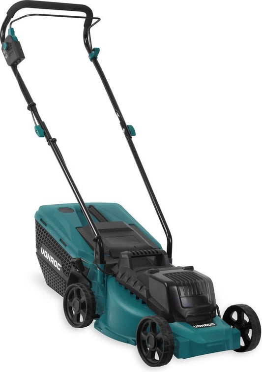 VONROC Accu Grasmaaier 40V – Brushless Motor – 33 cm Maaibreedte – Zonder accu & lader - 30L Opvangbak – 79 x 41 x 104 cm – Groen
