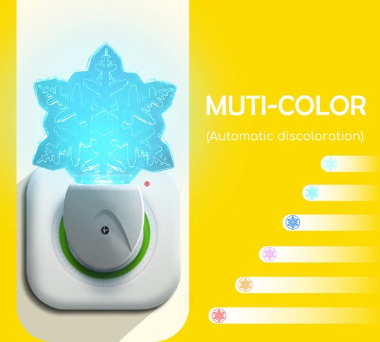 Aigostar 10PXZ - Nachtlampje Kinderen - Stekkerlamp - LED Nachtlampje Stopcontact - Multi Colour - Stopcontactlamp