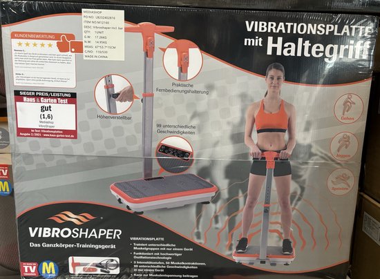 Vibro Shaper - trilplaat met oscillatietechnologie verstevigt het lichaam - powerplate belast alle spiergroepen - inclusief power stretchbandjes