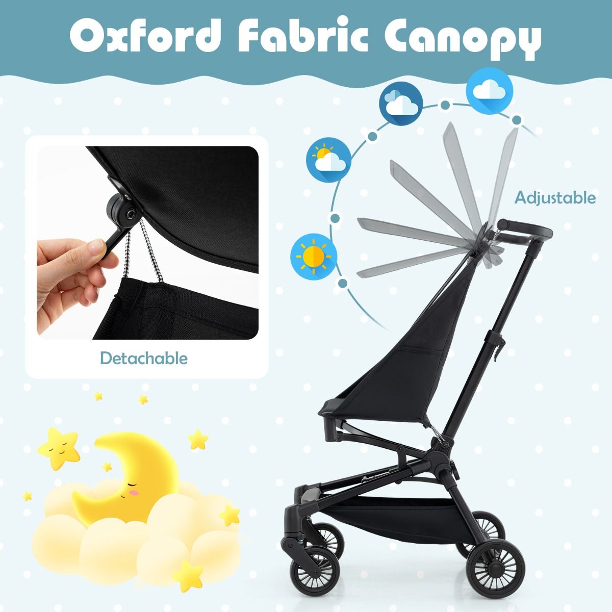 Coast Kinderwagen - Opvouwbaar en lichtgewicht - All-terrain wielen - Zwart