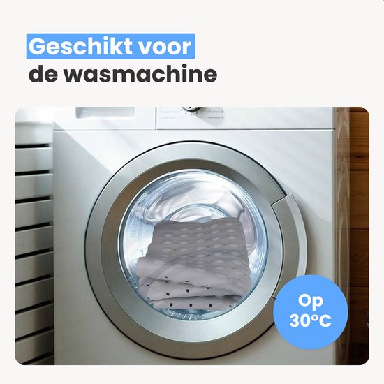 Luft Douche en Bad mat - 48 x 48 cm - Antislip - Grijs - Met zuignappen - Geschikt voor badkamer en douche - Veilig en Stevig