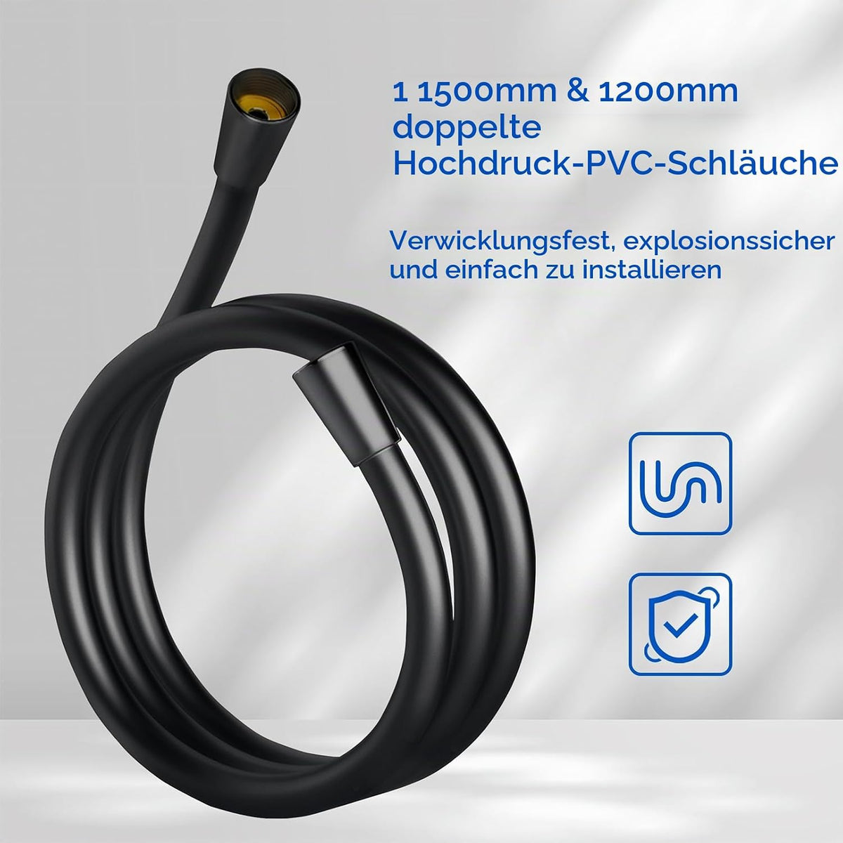 Homelody Regendouche Set zonder Kraan - Handdouche met 4 Standen - Hoofddouche 9 inch - Hoogte 101,4 cm - Roestvrij Staal - Mat Zwart
