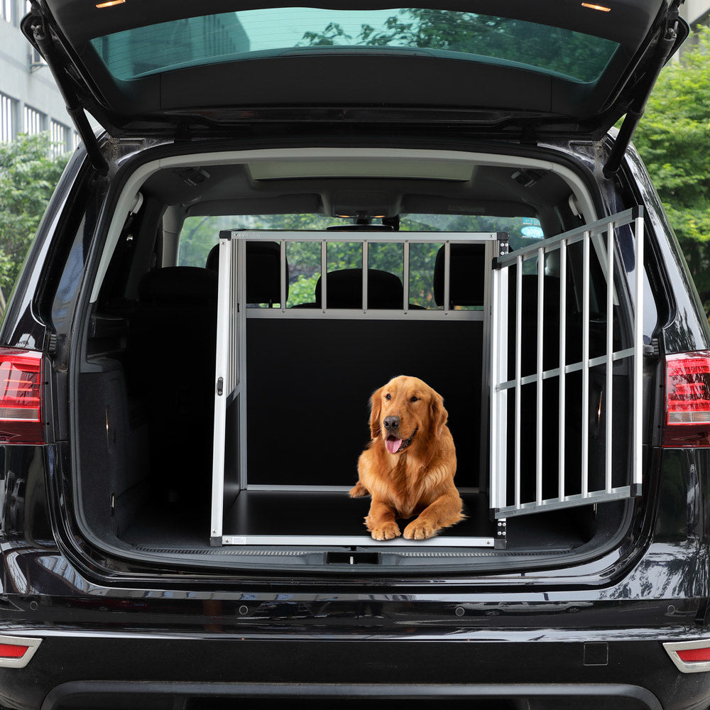 Cadoca Honden Transportbox L – Aluminium – 90x66x72cm Afsluitbaar