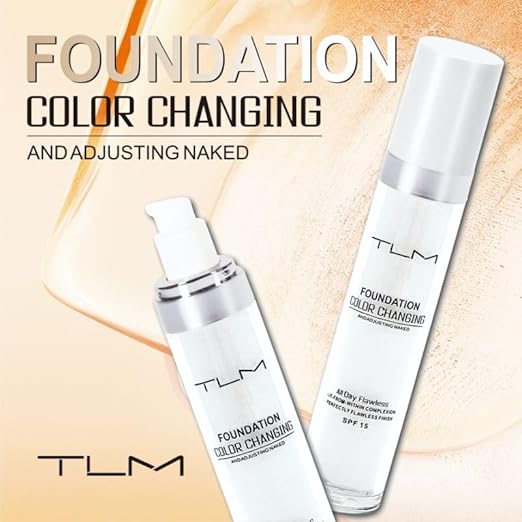 **TLM Foundation - kleurveranderende foundation - past zich automatisch aan jouw huidskleur aan - lichtgewicht, hydraterend en hypoallergeen - 24u dekking - waterproof - Ultra HD make-up**