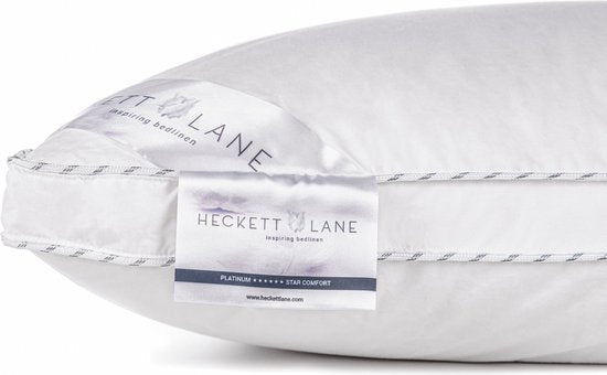 Heckett Lane – Platinum Boxkussen Ganzendons – 60 x 70 cm – Voorzien Van 90% Ganzendons En Downpass Certificaat – Voor Nekondersteuning – Wit Katoen-Perkal