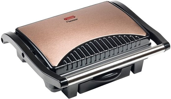 Bestron Contactgrill - ASW113CO - 1000W - Tosti apparaat - 25x17cm bakoppervlak - Koper - 5 jaar garantie