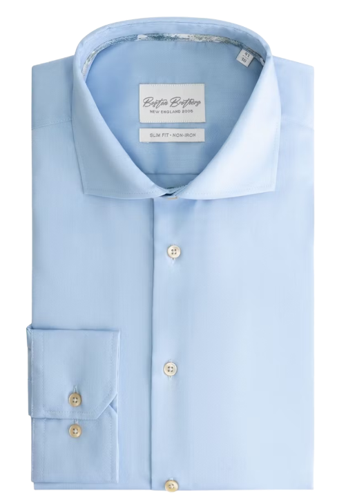 Boston Brothers Wide Spread Overhemd - maat 41 - licht blauw - heren