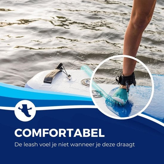 Supper Sup Board XL - Max. 180KG - Opblaasbaar – Verstelbare Peddel – Waterdicht Telefoonhoesje – Zitje – Pomp – Vin – Leash – Draagtas – 335 x 81 cm