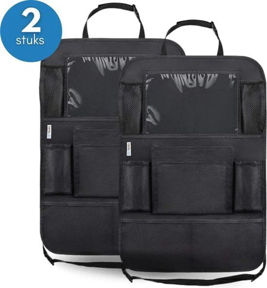 Tenify Premium Luxe & Stevige Auto Organizer met Tablethouder - Set van 2 - Extra Opbergruimte - Beschermer - Autostoel - Accessoires