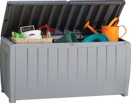 Keter Novel Opbergbox - 340L - 124x55x62.5cm - Grijs