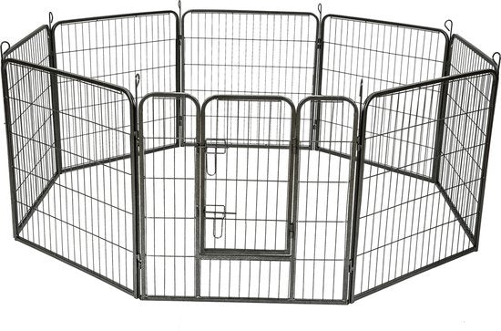 8-hoekige puppyren hondenren puppykennel 80 cm hoog Ø 210 cm 401717