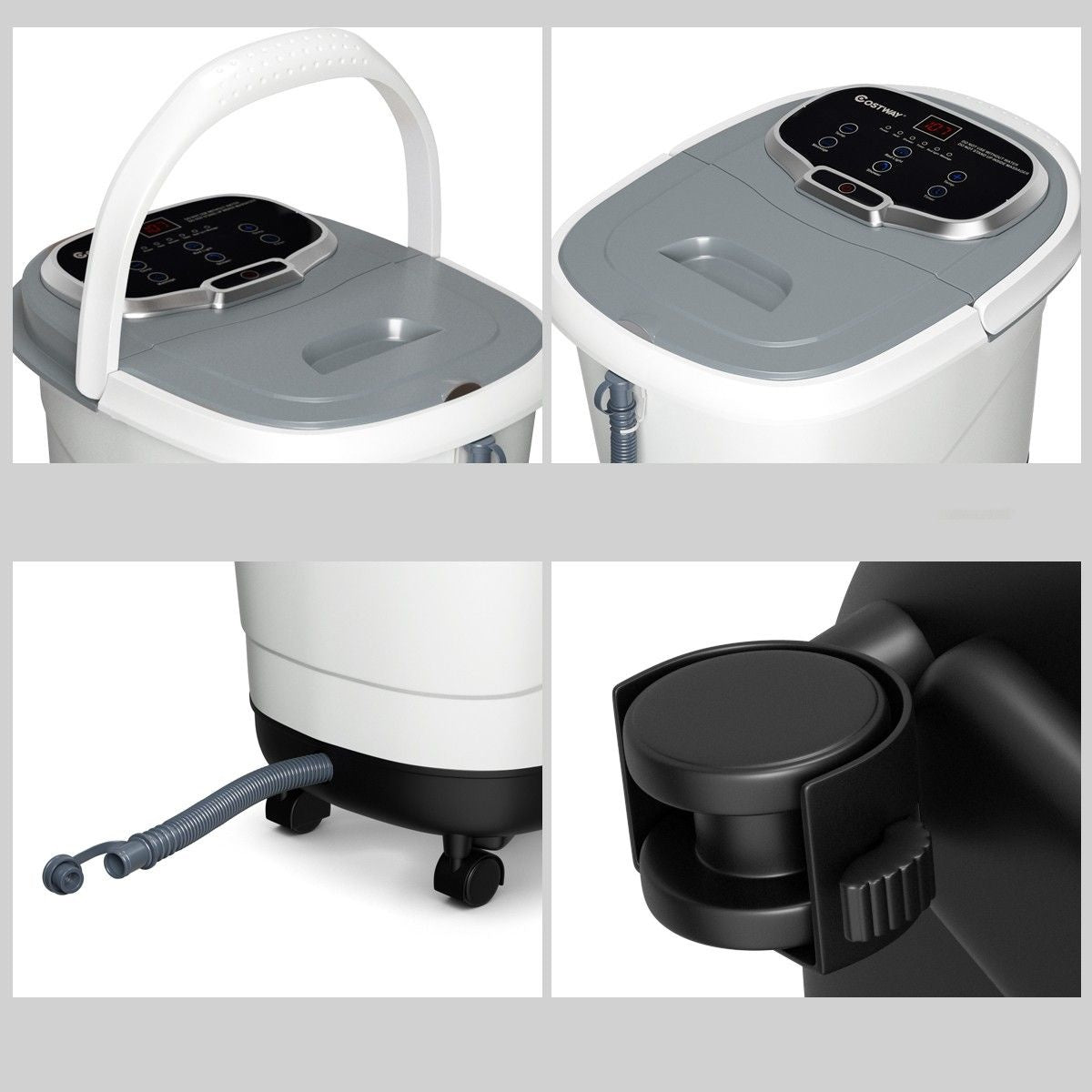 Coast Massage Voetenbad - Elektrisch Voetbad - 6 Massagerollen - 37,5 x 46 x 38,5 - Wit