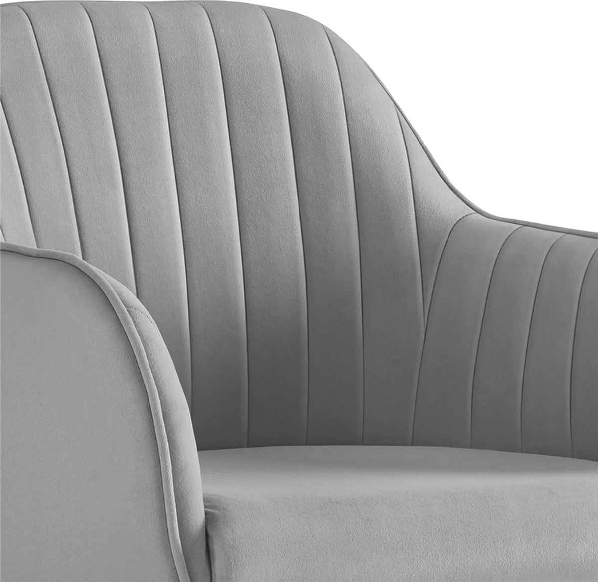 Yaheetech Bureaustoel Ergonomisch – Voorzien Van Luxe Fluwelen Bekleding En In Hoogte Verstelbare Gaslift En 360° Draaibare Nylon Wielen – Voor Kantoor En Studeerkamer – Lichtgrijs Metaal – 60 x 61 x 83-92,5 cm