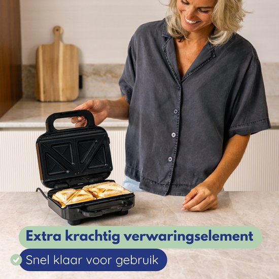 Safecourt Kitchen Tosti-apparaat – 3-in-1 tosti-ijzer, wafelijzer én contactgrill – Uitneembare PFAS-vrije platen & vaatwasserbestendig – compact – snel warm – Contactgrill