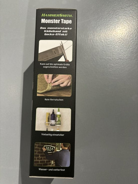 Hammersmith MonsterTape nanotape - Dubbelzijdig tape met Nano-Grip-Technologie - Verwijdering zonder resten - 3 st.
