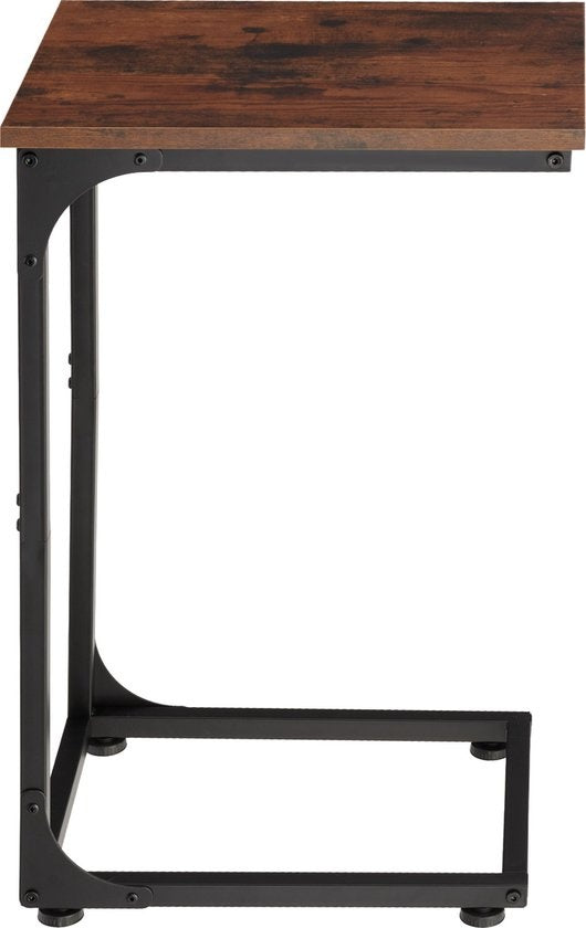 tectake® - Bijzettafel Erie - industrieel - donkerbruin - 40x30x63 cm - 404455