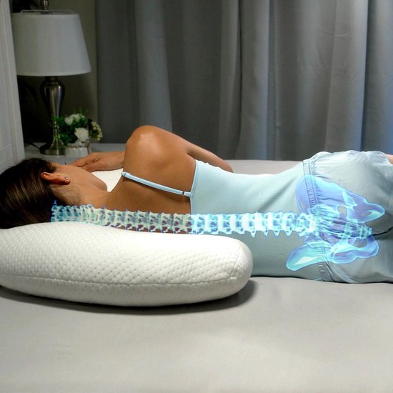 Dreamolino Swan - ergonomisch zijslaper kussen - 7-in-1 comfortkussen - ondersteunt & heeft een stabiliserende werking - zwangerschapskussen - borstvoedingskussen - ademend lichaamskussen