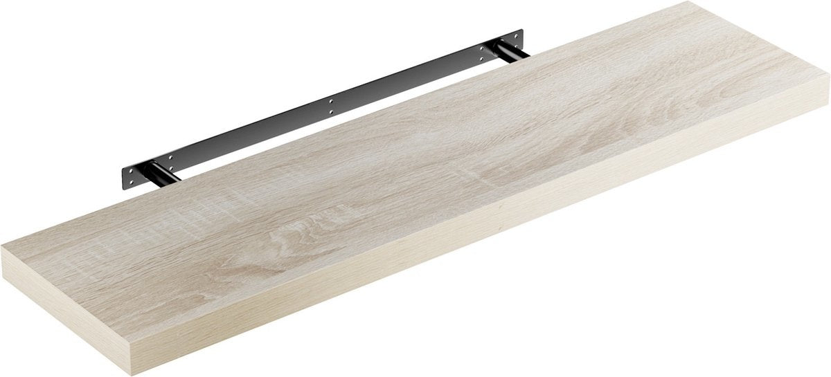 Casaria Wandplank Zwevend - 90 cm 15kg Belastbaar - Eiken
