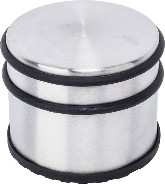 BRASQ Set van 4 Deurstoppers - Deurstopper RVS met anti slip - 1,1 Kg Voor binnen en buiten - Deurbuffer ⌀9 x 7,5 cm