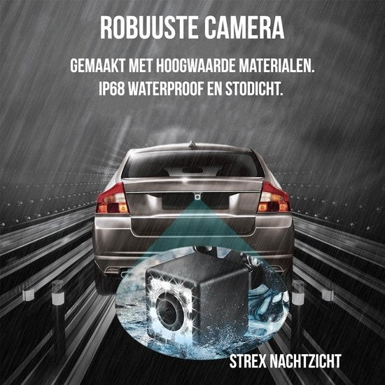 Strex Achteruitrijcamera - Universeel RCA - 12 LED Nachtzicht - IP68 Waterdicht - Achteruitrij Camera Auto