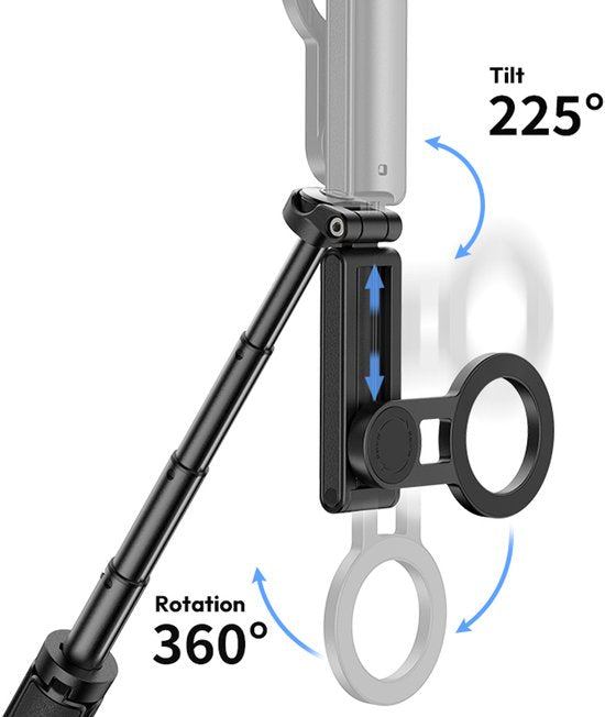Ulanzi JJ03 Pocket selfiestick statief Magnetisch - met afstandsbediening - Selfiestick - Telefoonstatief iPhone - Smartphone grip voor iPhone - Zwart