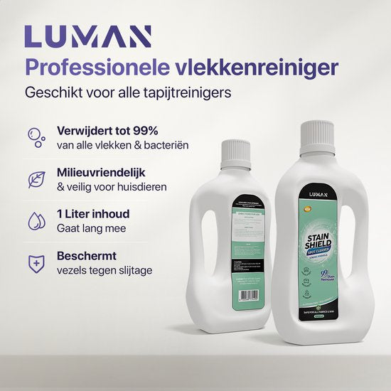 LUMAN Tapijtreiniger 1000ml - Vlekkenreiniger - Meubel Reiniger - Bank Reiniger - Zetelreiniger - Geschikt voor tapijtreinigers en vlekkenreinigers