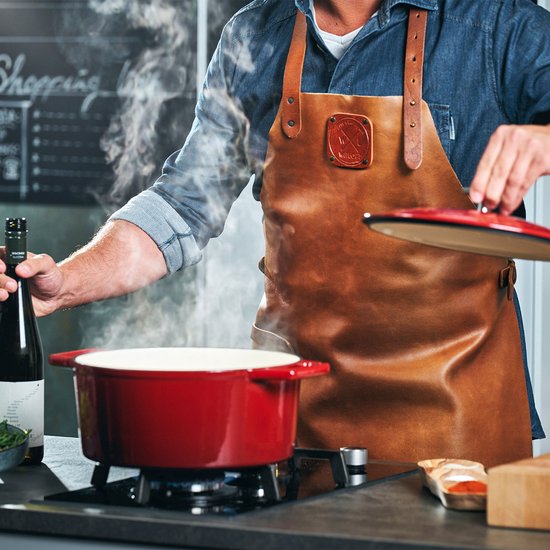The Tasman Dutch Oven en Grill - Kookpot - Gerecycled Gietijzer - met traditionele en grill deksel - Ø29 cm – Rood