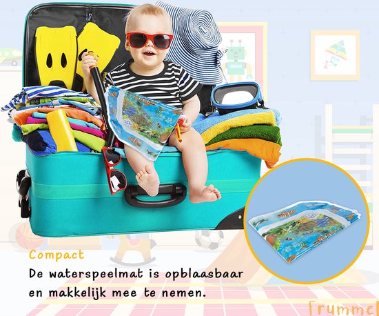 Frummel Waterspeelmat Baby Clownfish – Voorzien Van Drijvende Zeesterren En Opblaasbaar Waterkussen En Geteste Veiligheid – Voor Vloer En Box – Blauw PVC – 66 x 50 cm