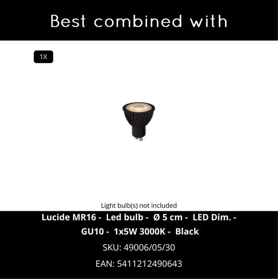 Lucide HESTER - Leeslamp - 1xGU10 - Antraciet