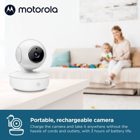 Motorola Nursery Babyfoon met Camera - VM55 - 5-inch Kleurendisplay - Draadloos - Infrarood Nachtzicht - Kantelende Camera - Terugspreekfunctie