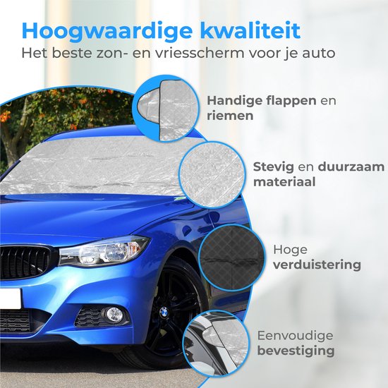 Nuvance - Anti-Vries Deken Auto - Zonnescherm Auto Voorruit - 100 x 145cm - Ijsdeken - Vriesdeken Auto - Voorruithoezen - Auto Accessories