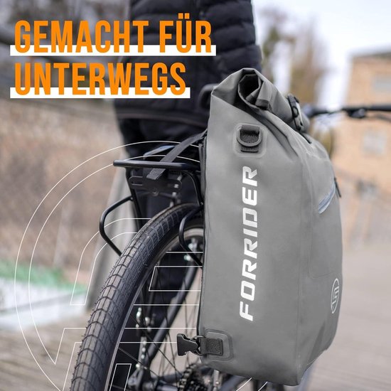 3-in-1 fietstas voor bagagedrager en rugzak - waterdicht - 27 liter - reflecterend - zadeltas voor fiets