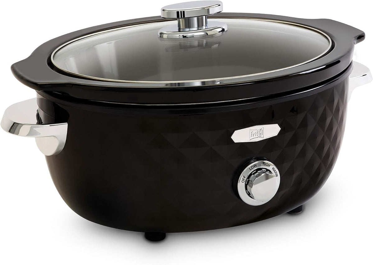 FRITEL Slow Cooker SC 2090 3,3L – 150W – 1-4 Personen – Keramische Pot – Zwart/Chroom – 26 × 35,5 × 23 cm