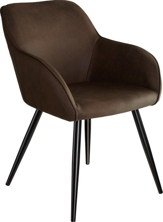 tectake® - Stoel Marilyn stof donkerbruin / zwart SKU: 403668