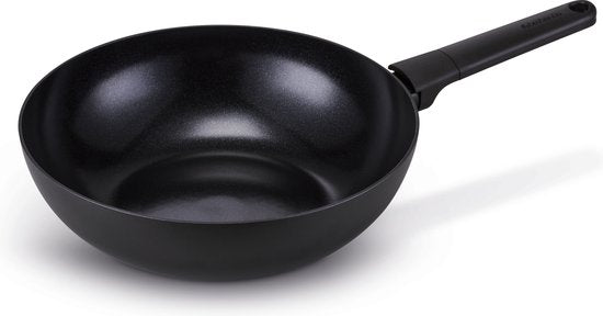 Brabantia NERO Wokpan - Ø 30 cm - 100% PFAS vrij- 100% Gerecycleerd - Keramische antikleeflaag - Geschikt voor inductie