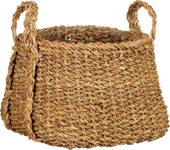 Mica Decorations Plantenmand - Set van 3 - H25 x Ø35 cm - Bruin