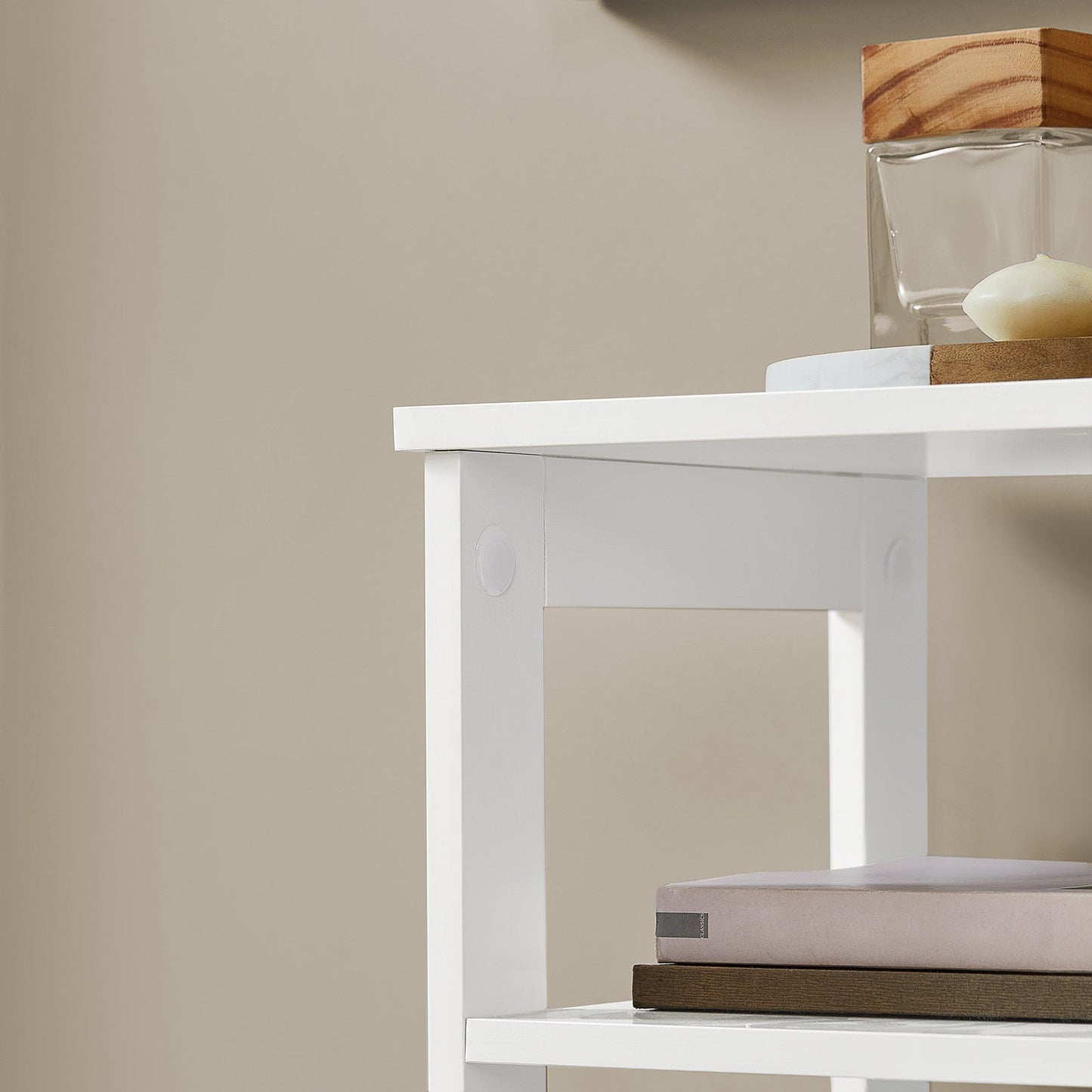 SoBuy Hoog bijzetkastje - Kantoor opbergmeubel - Max. 45KG - 30 x 28 x 74 cm - Wit